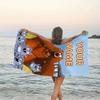 1pc Grizzy Bear Beach Towel with Custom Name, Beach/Swimming/Bath/Picnic/Camping Towel, Suitable for Seaside Beaches