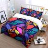 Colorful Tropical Leaves Background Print Bedding Set 1 Duvet Cover 2 Pillowcases for Adult and Children Luxury Gift Full Size