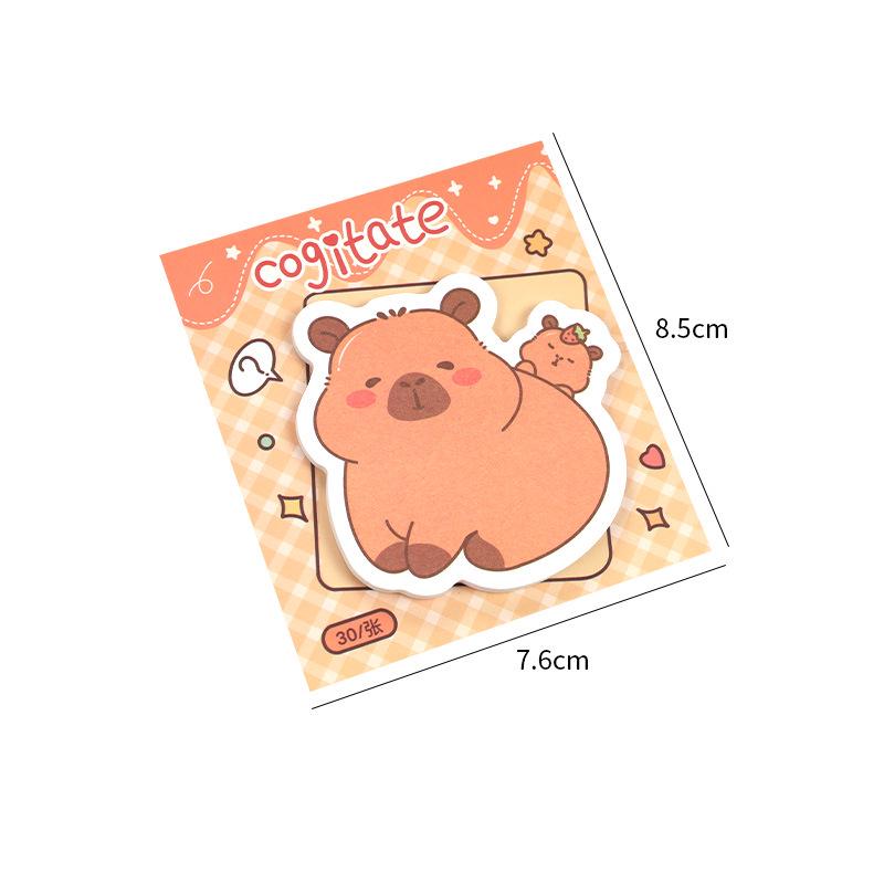 Creative Capybara Cartoon Sticky Notes - Cute & High-Value Adhesive Notes for Students to Remember Things.