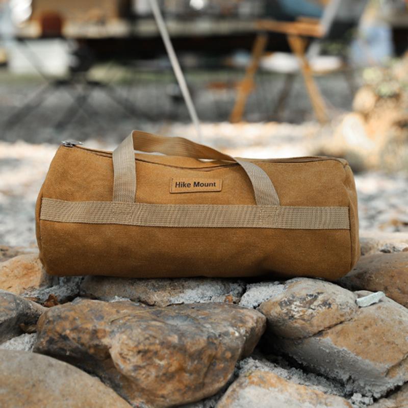 Cylinder Canvas Sundries Storage Bag Portable Thickened Large-capacity Tool Bag Outdoor Camping Tool
