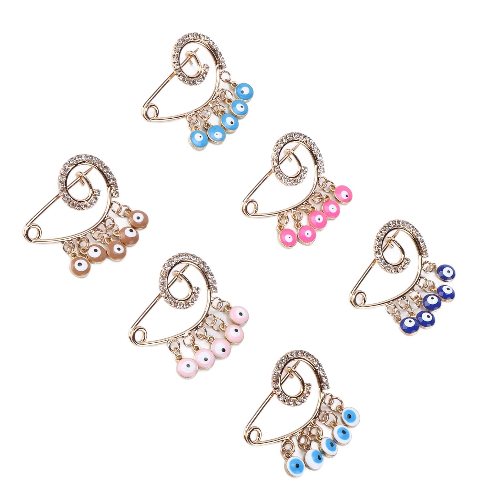

6 шт. броши-булавки в форме сглаза, многоцветные, декоративные, аксессуары для украшения одежды