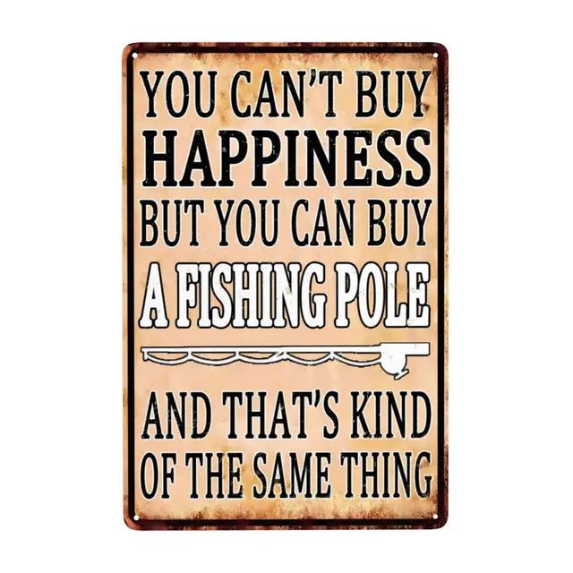 Vintage Fishing Metal Sign  X Inch Funny Fish Cabin Lake House Wall Art Decor  Perfect Gift for Fishermen
