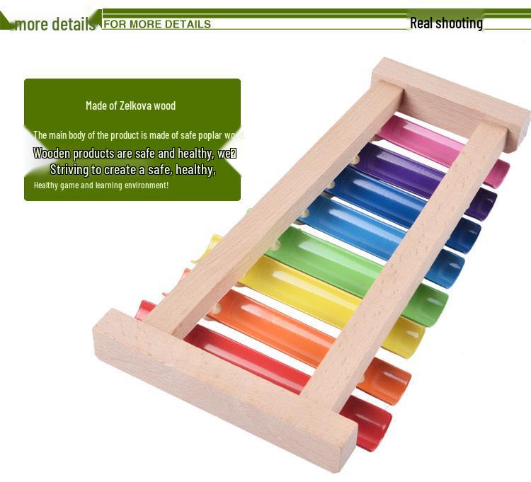 Colorful Wooden Children's Xylophone Toy - Eight-Note Hand Knocking Piano for Early Education