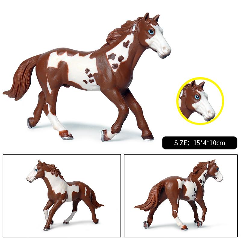 Oenux Original Forest Wild Steed Farm Animal Horse Realistic Model Action Figures Haflinger Ferghana horse PVC Figurines Toy Kid