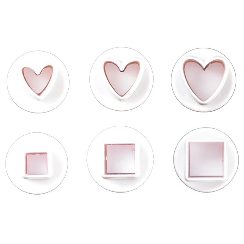 Geometric Pressing Spring Mold Handmade DIY Cutters for Biscuit Cookie Fondant Cake Heart Round Star Square Decorating Tools ZYF