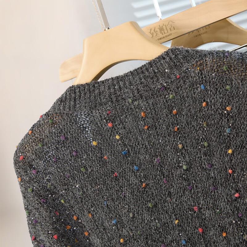 Damen V-Ausschnitt Strickpullover mit lockerer Passform