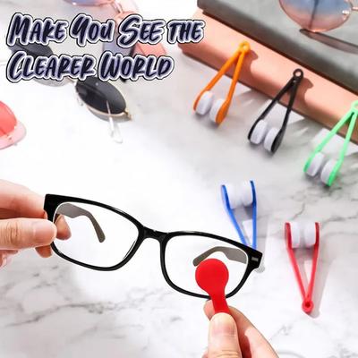1-4pcs Portable Multifunctional Glasses Cleaning Rub Eyeglass Sunglasses Spectacles Microfiber Cleaner Brushes Wiping Tools