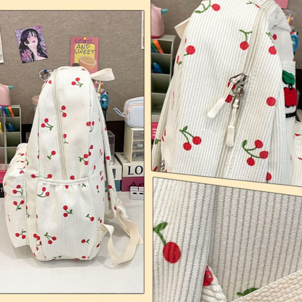 Durable Canvas Girls Backpack Versatile Large Capacity Students Schoolbag Lightweight Travel Rucksack For High School Students