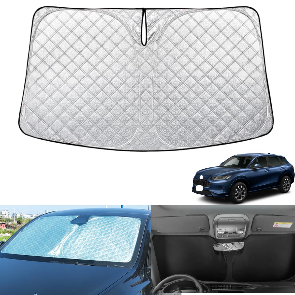 

solay Новый Honda Sun Car Лобовое стекло Honda Передний УФ Складной Солнцезащитный козырек УФ Сон в Легко Хранящейся Сумке Для Лета [6-слойный материал] ZR-V