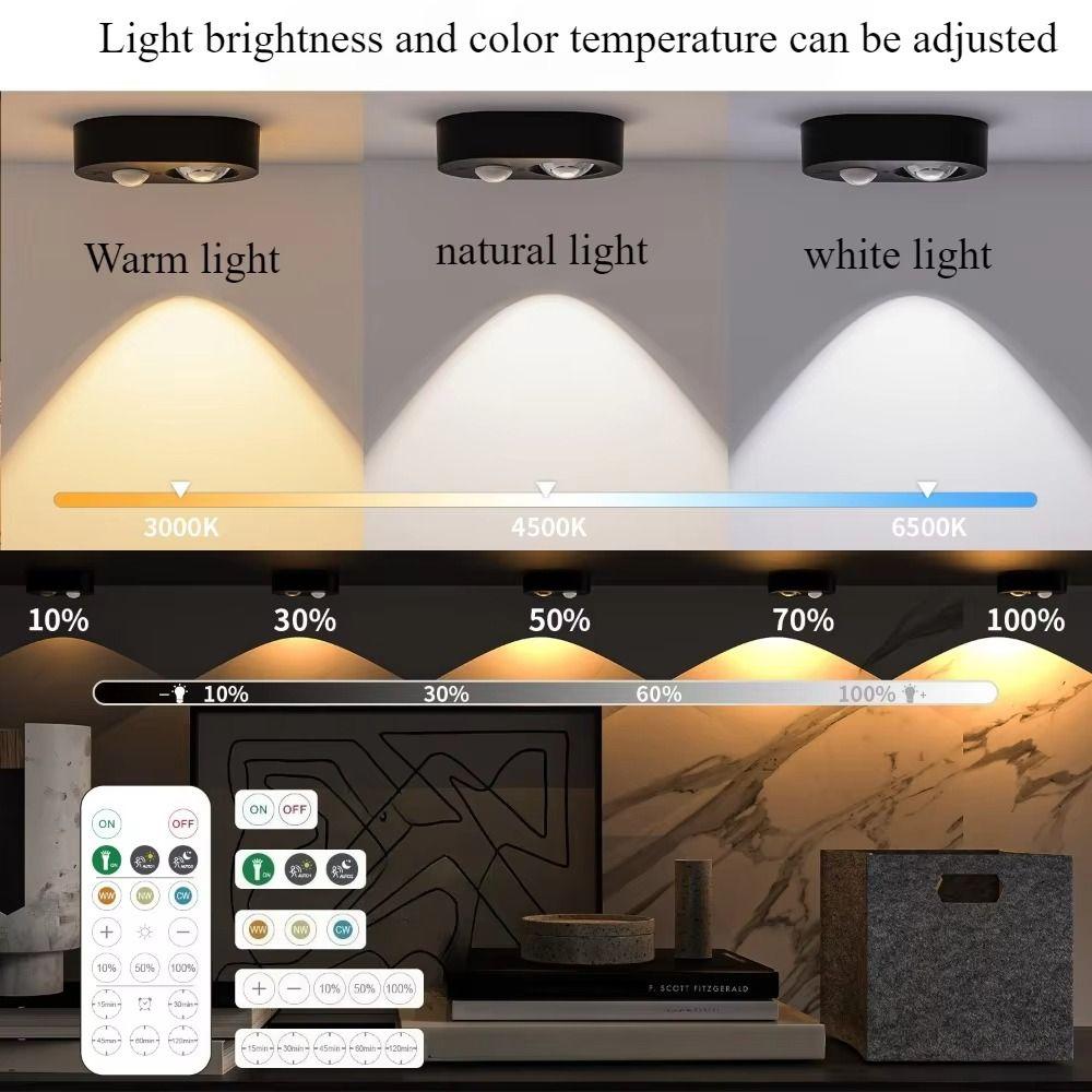 USB Rechargeable Human Body Sensing Night Light Remote Control 3000K-6000K Rechargeable Lights Motion Sensor Human Body Sensor