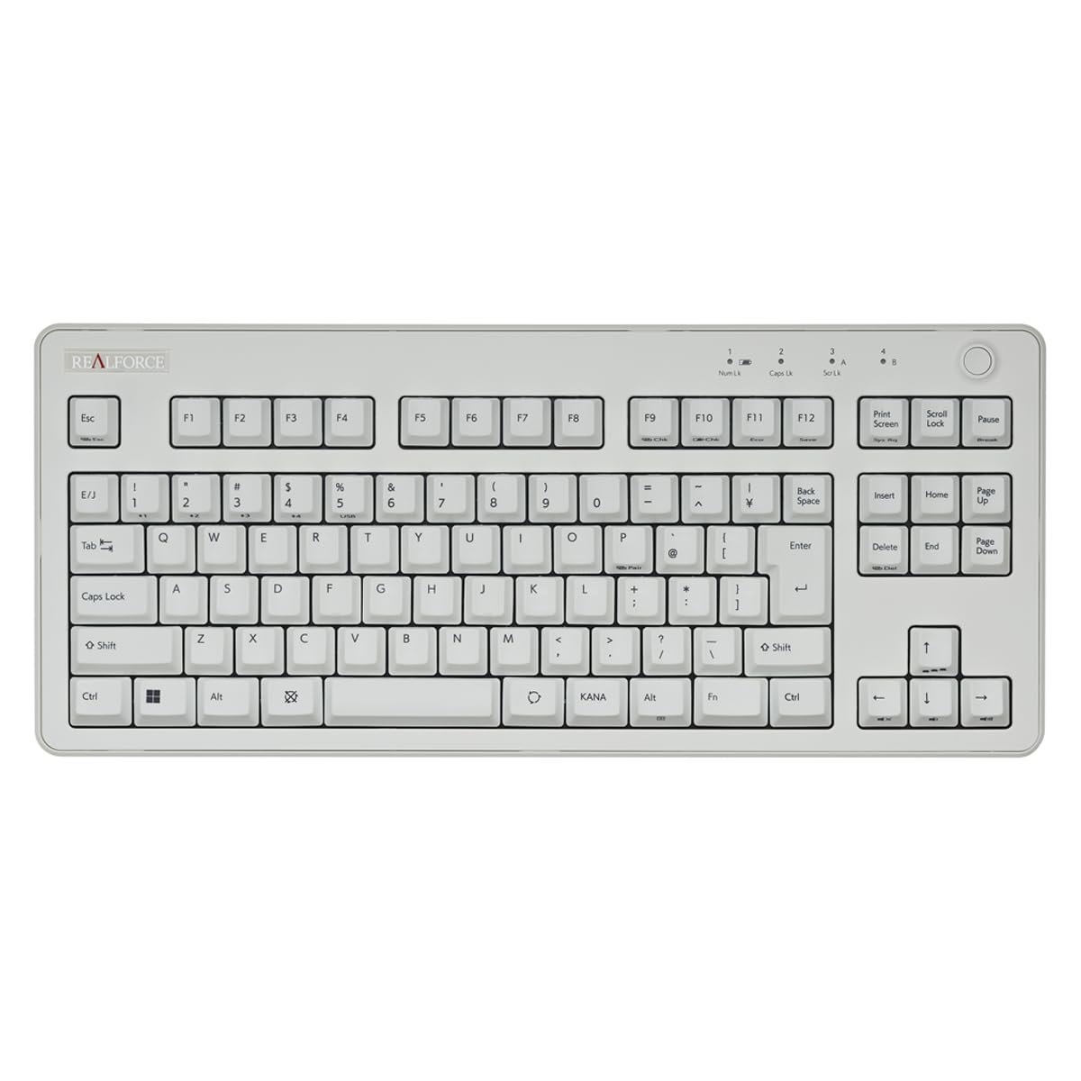 

REALFORCE R3 Keyboard, Kanaless, No Kana Printing, Tenkeyless, White, Japanese Layout, 45g Key Load, Bluetooth, Wired, R3HC71