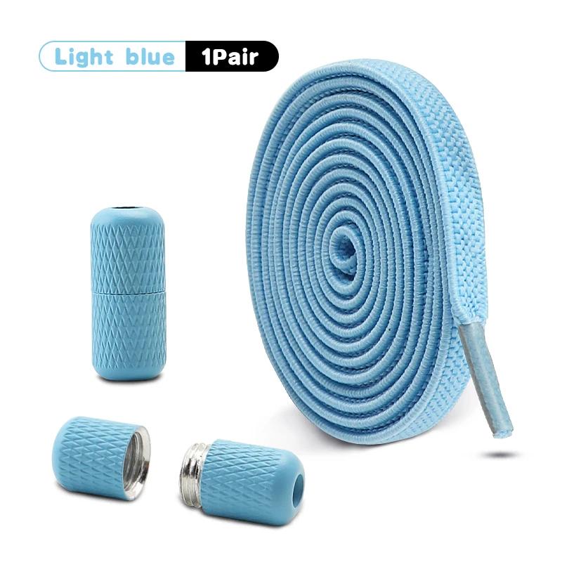 1/2 Pair Metal Capsule Buckle Shoelaces Without Ties Sneaker Flat Elastic Shoe Laces Kids Adult Quick Shoelace Shoes Accessories