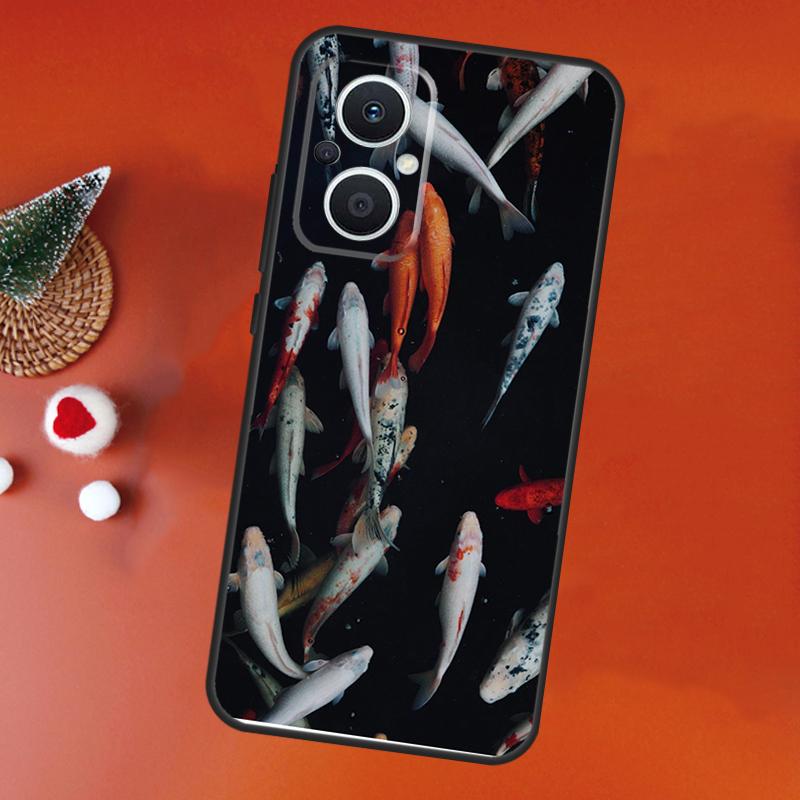 Koi Carp Fish Painting For OPPO Reno 8T 4Z 5Z 4 5 6 7 8 Lite 10 Pro OPPO Find X2 Lite X3 Neo X6 X5 Pro Phone Case