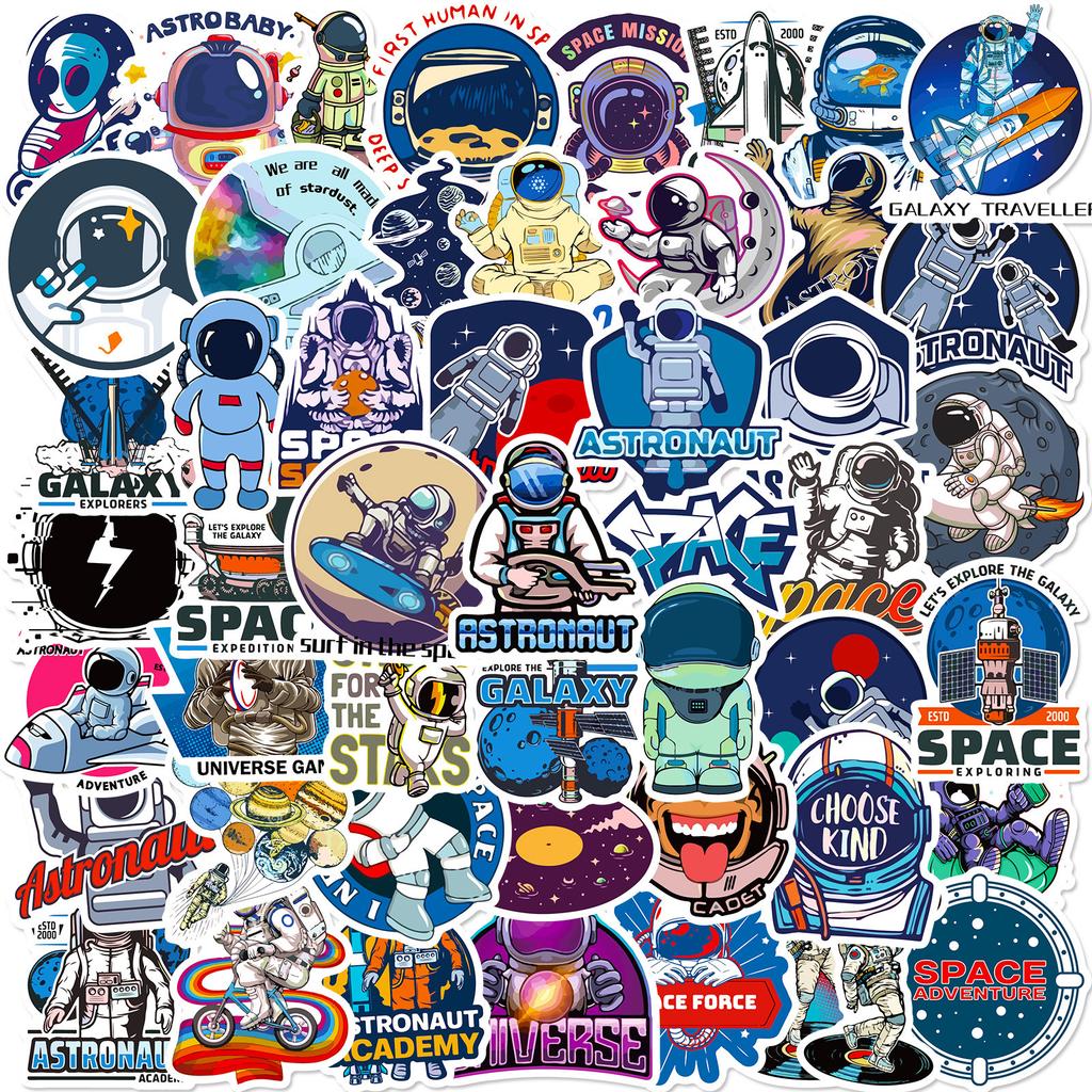 50 Space Planet Astronaut Stickers Nasa Fantasy Space Astronaut Stickers, Space Station