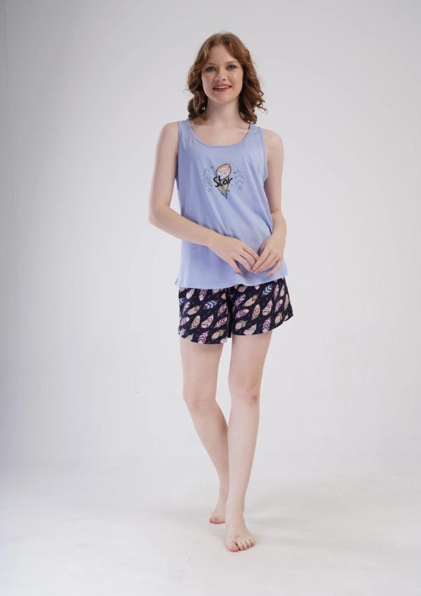 Damenpyjama Vienetta 3XL Trägershorts Baumwolle Locker Bequem
