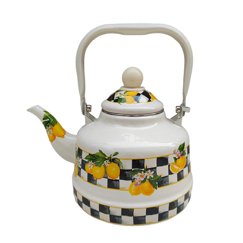 1,7 л эмалированный чайник в форме древнего колокола в европейском и американском стиле, чайник для лимонного цветочного чая, домашний походный чайник, утолщенный эмалированный чайник 1.7L
