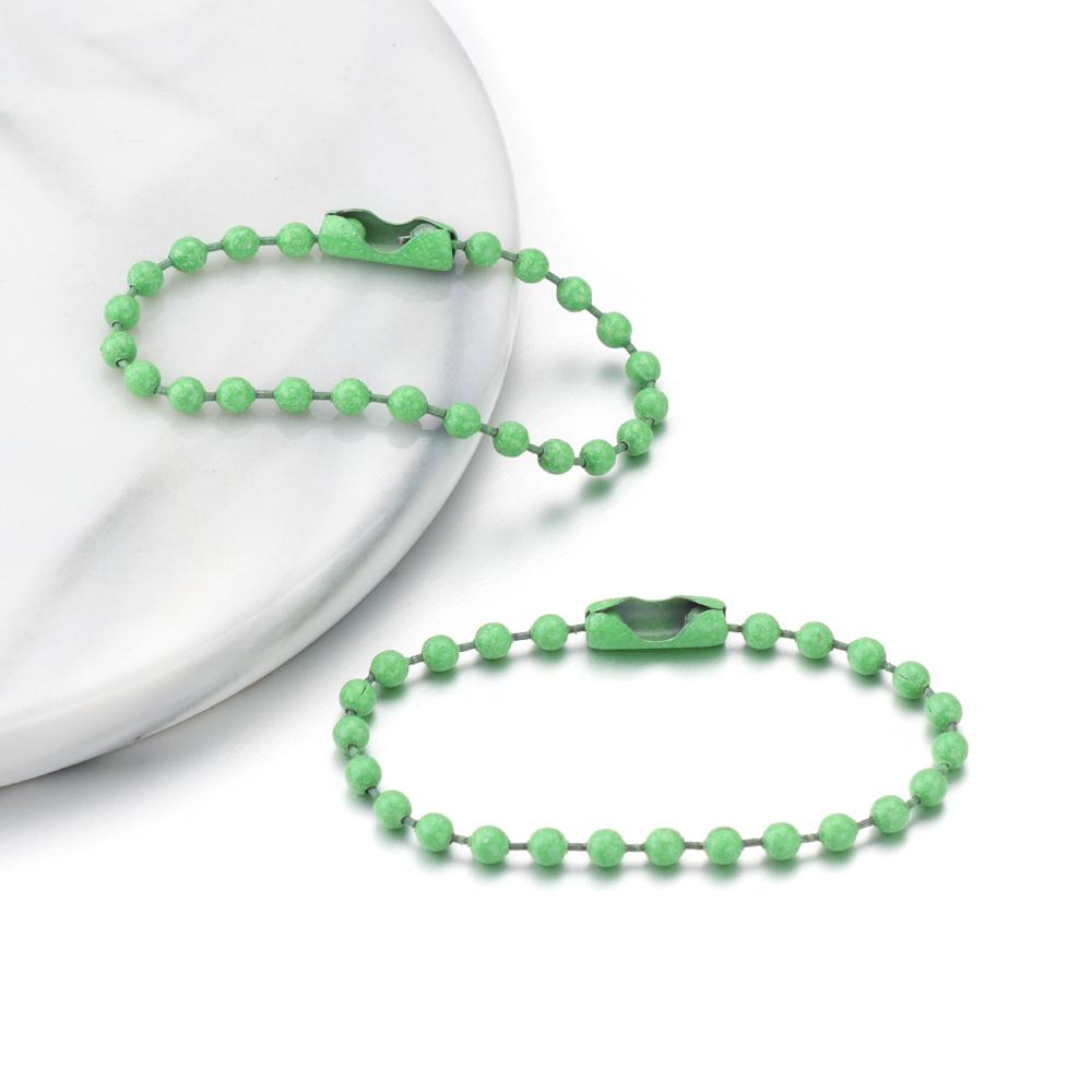 100pcs/lot Colorful Ball Bead Chains Fit Key Chains Hand Tag Connector ForDIY Bracelet Jewelry Making Accessorise Length 10 12cm