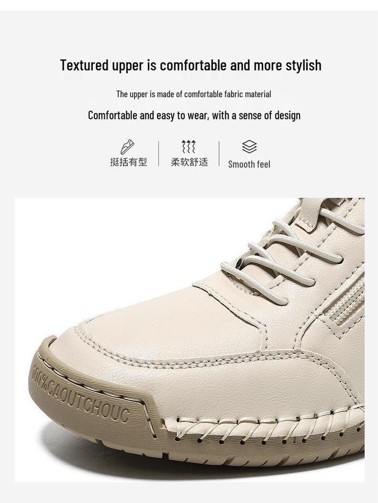 Hand-Stitched Women’s Soft Sole Flat Casual Shoes for Autumn & Winter - A805