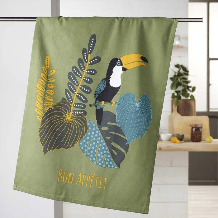Torchon en coton Toucan bon appetit