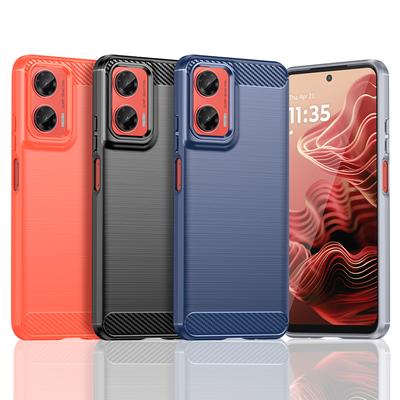 Do etui Motorola Moto G35 Etui do Moto G35 5G Antypoślizgowe miękkie etui z TPU silikonowe z włókna węglowego z tyłu etui do Moto G35 etui 6,72 cala