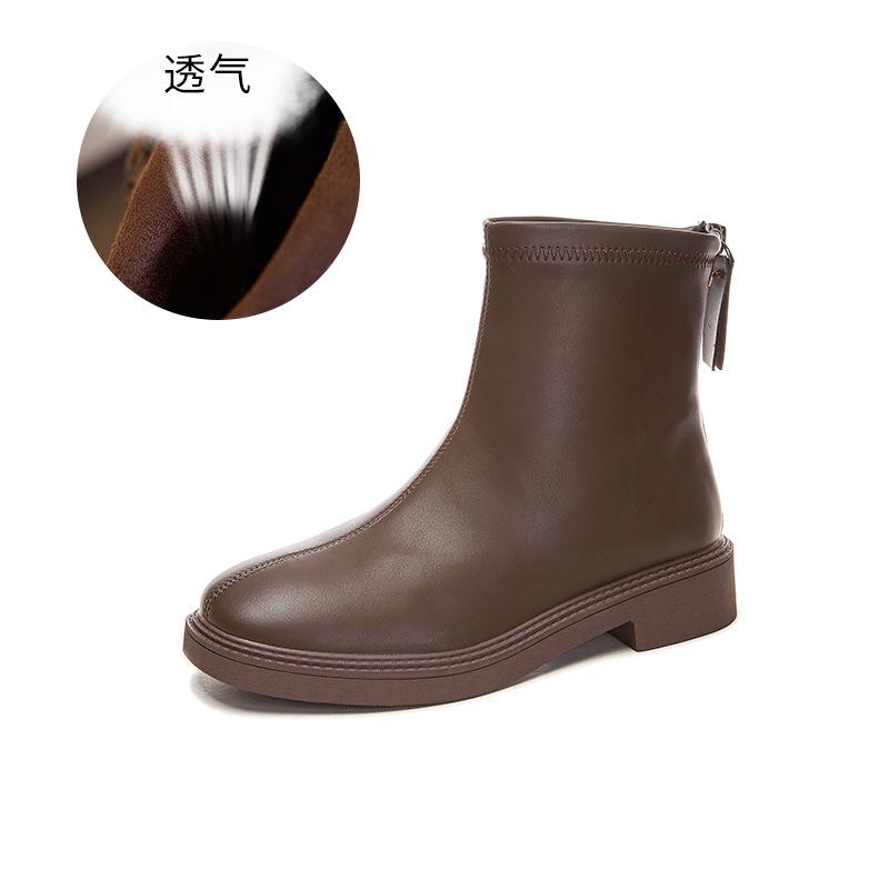 New retro Martin boots women's 2025 autumn and winter thick heel short boots women's versatile British style thin boots casual women's boots tide