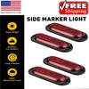 4PCS Red Side 4LED Marker Red Light Clearance Light Truck Trailer RV Waterproof