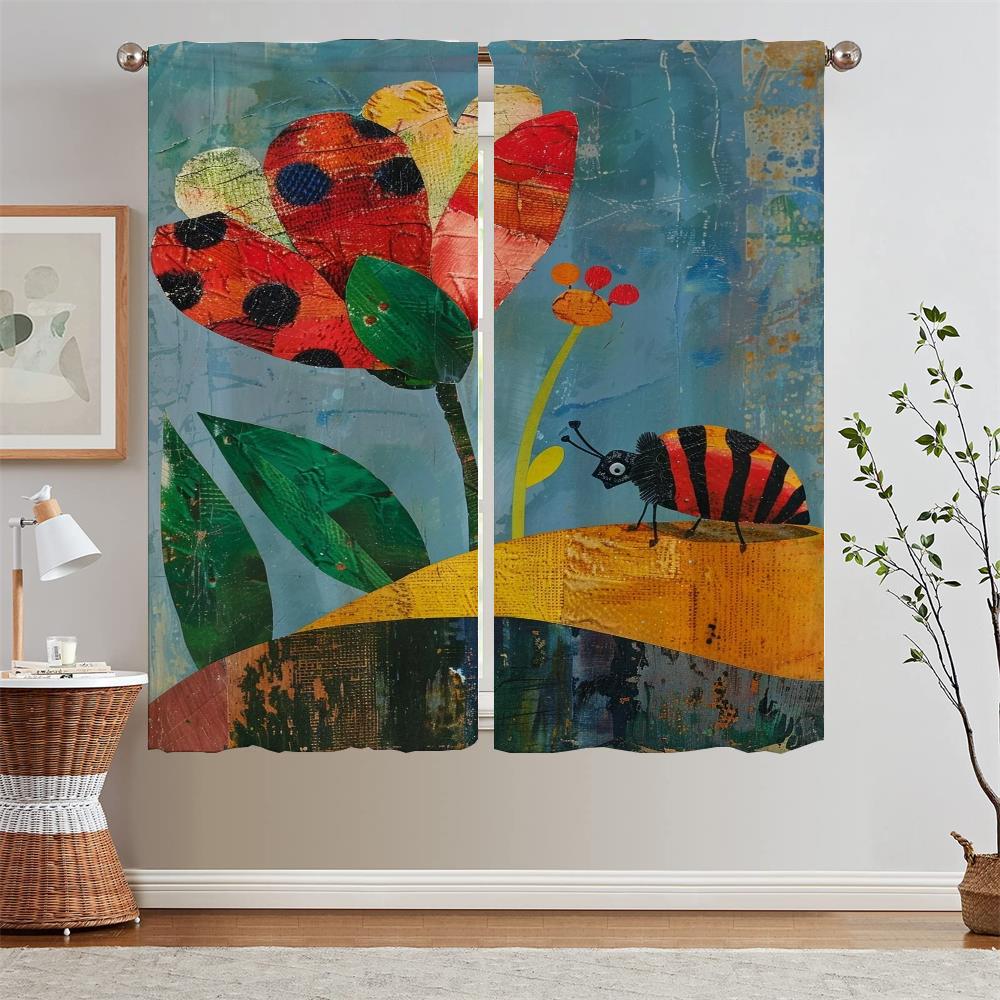 Illustrator Eric Carle Blackout Curtains for Living Room Bedroom Curtains 2 Pieces Kitchen Curtain Tiebacks Tulle In Kitchen