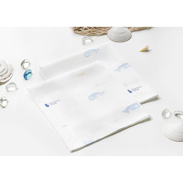 Bamboo Bebe Signature Jungle Forest Embossovaný kapesník velrybí 10p, korejské kojenecké výrobky