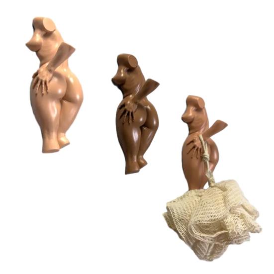 Yousheng Vtipný nástěnný hák na lidské tělo 5 palců Drzá socha Držák na ručníky a klíče do koupelny Vstupní hala Sexuální nohy a hák na tělo pro domácí dekoraci