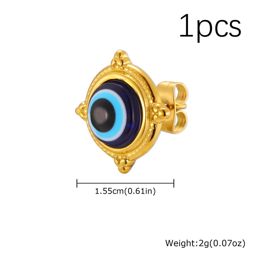 Fashion Unique Round Lucky Evil Eye Stainless Steel Stud Earrings for Men Women Hypoallergenic Stylish Piercing Jewelry Gifts