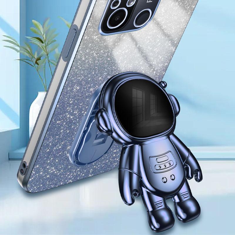 For Xiaomi Redmi 12C 4G PC+TPU Phone Shell Case Anti-scratch Phone Cover with Astronaut Kickstand