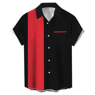 Pánske vintage letné plážové košele s gombíkom a krátkym rukávom