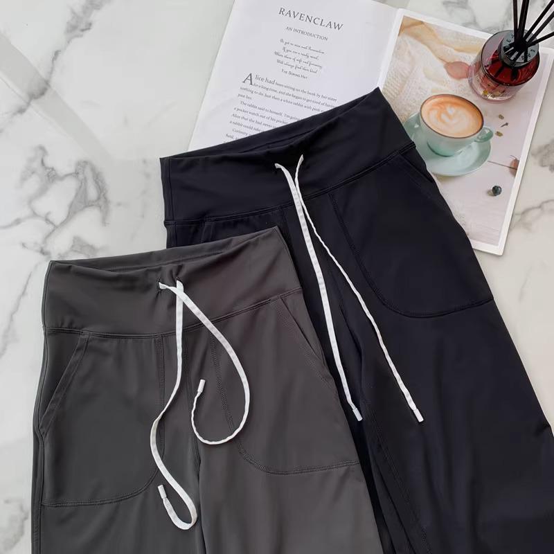 LULU ZGLY Antibakterielle High-Waist Weitbein-Yogahose - Nude-Gefühl, Elastische Fitness- & Lauf-Langhose für Damen im Herbst.