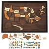 New Wooden USA Maps Puzzle Reusable Landmarks Cork Travel Map Multi-Purpose Portable Wooden Puzzle for Home Decor Remarks