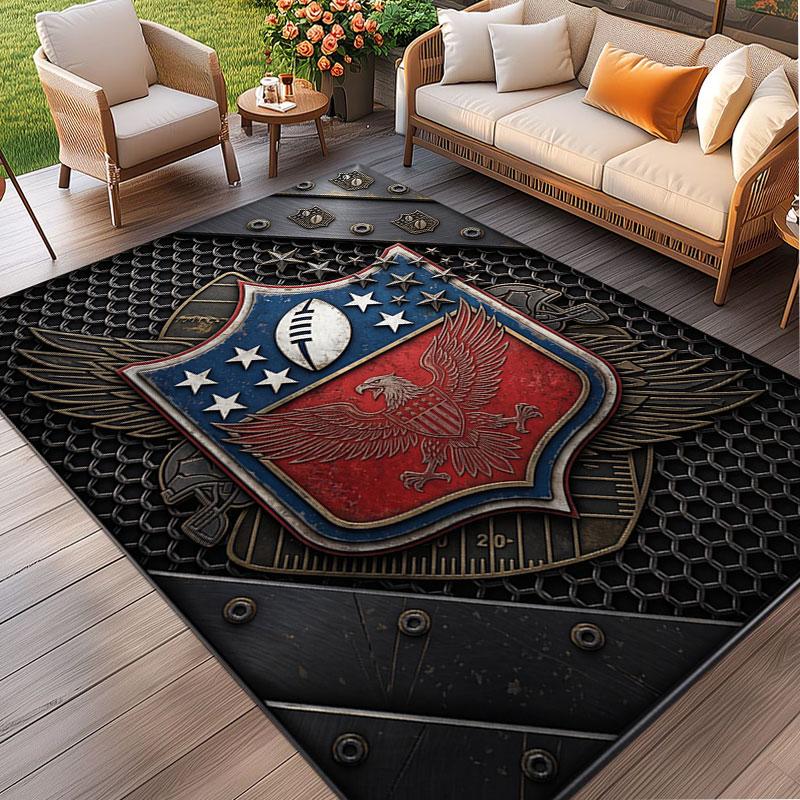 NFL Print Teppich, Waschbarer Bodenläufer, Für Eingangsbereich Studentenwohnheim Waschküche Büro Arbeitszimmer, Heimdekoration Geburtstags-Weihnachtsgeschenk