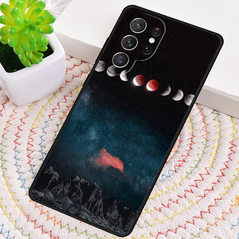 Marble Mountain Moon Silicone Phone Case For Samsung Galaxy note 10 pro S26 S25 S24 S23 S22 S21 Plus S25Ultra Capa Cover