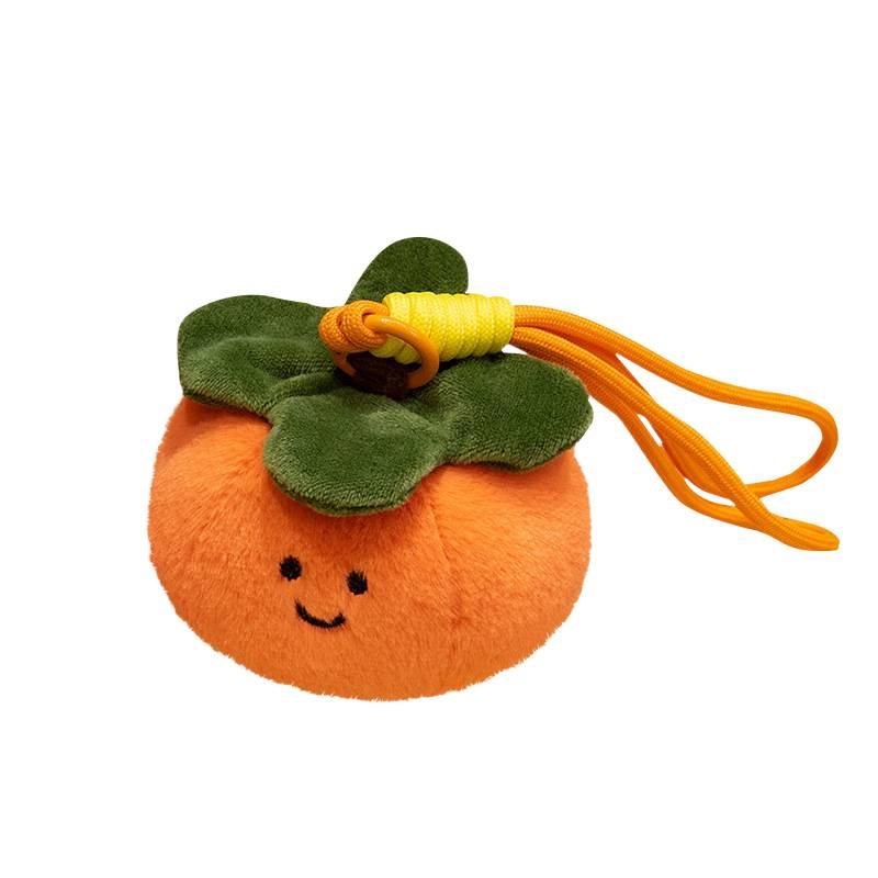 Fruit Plush Toy Backpack Ornament: Persimmon, Apple, Pear, Lemon, Tomato, Pumpkin Doll for Girls