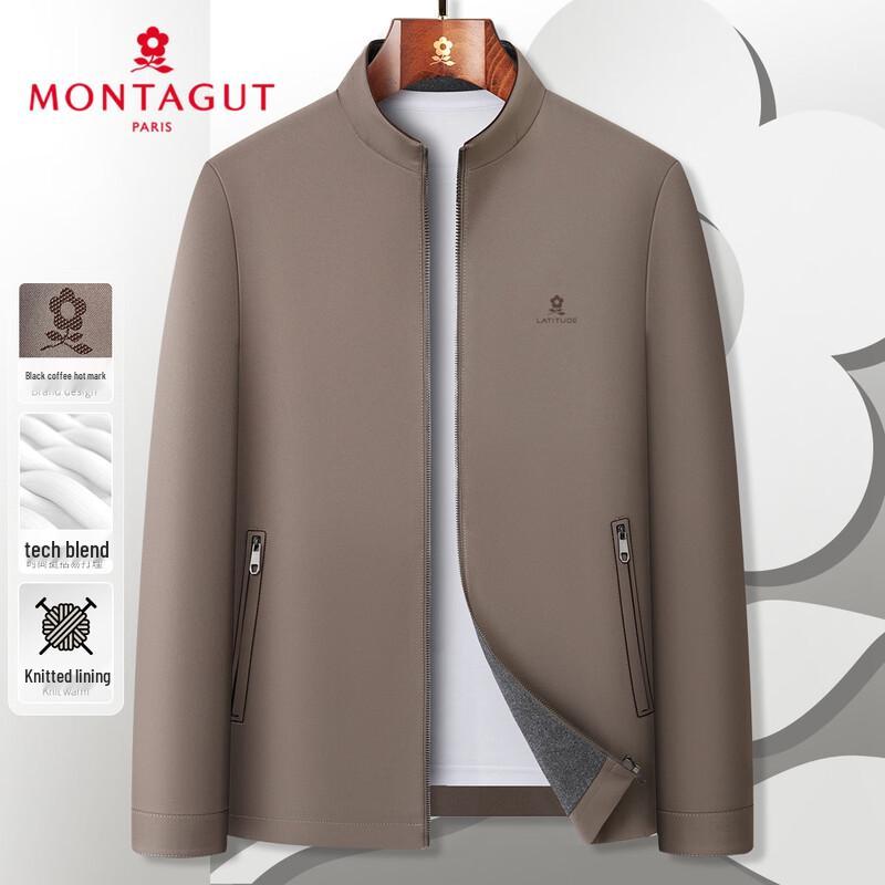 MONTAGUT Herren wasserabweisende Business Casual Jacke mit Stehkragen