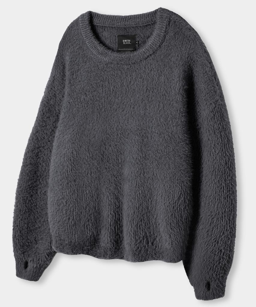 Dimiteulibeullaeg Essential Hairy Round Knit_Charcoal Gray