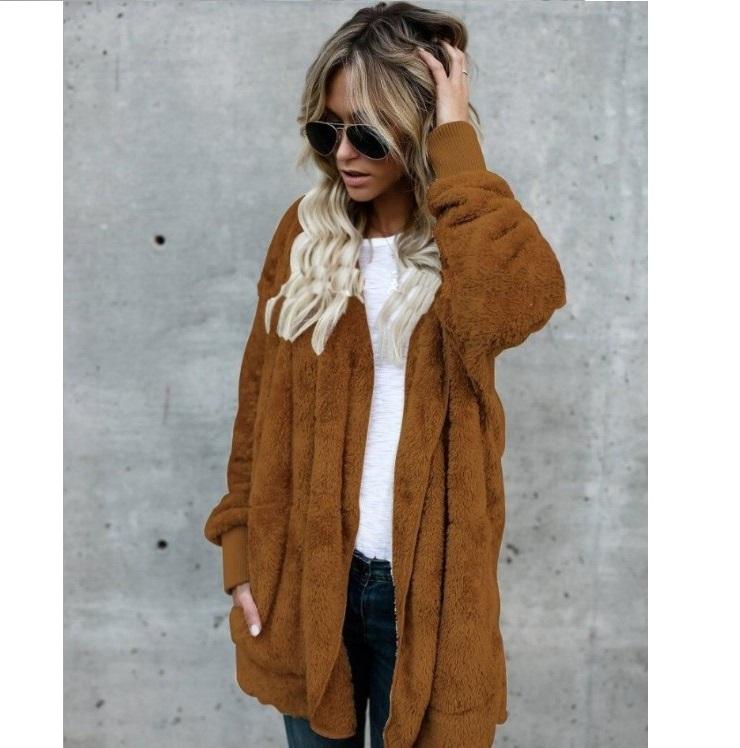 Autumn and Winter Furry Warm Top, Mid To Long Length, Double-sided Protective Jacket