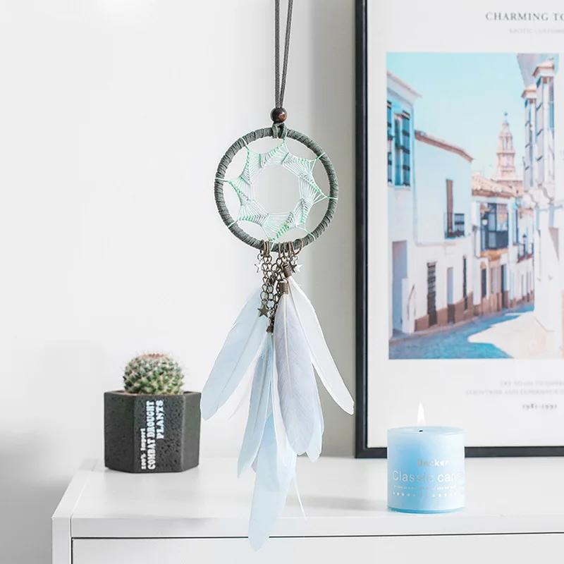 Dreamcatcher Pendant Feather Car Interior Decoration Pendant 2024 Gifts New Women Creative Car Rearview Mirror Pendant Ornaments