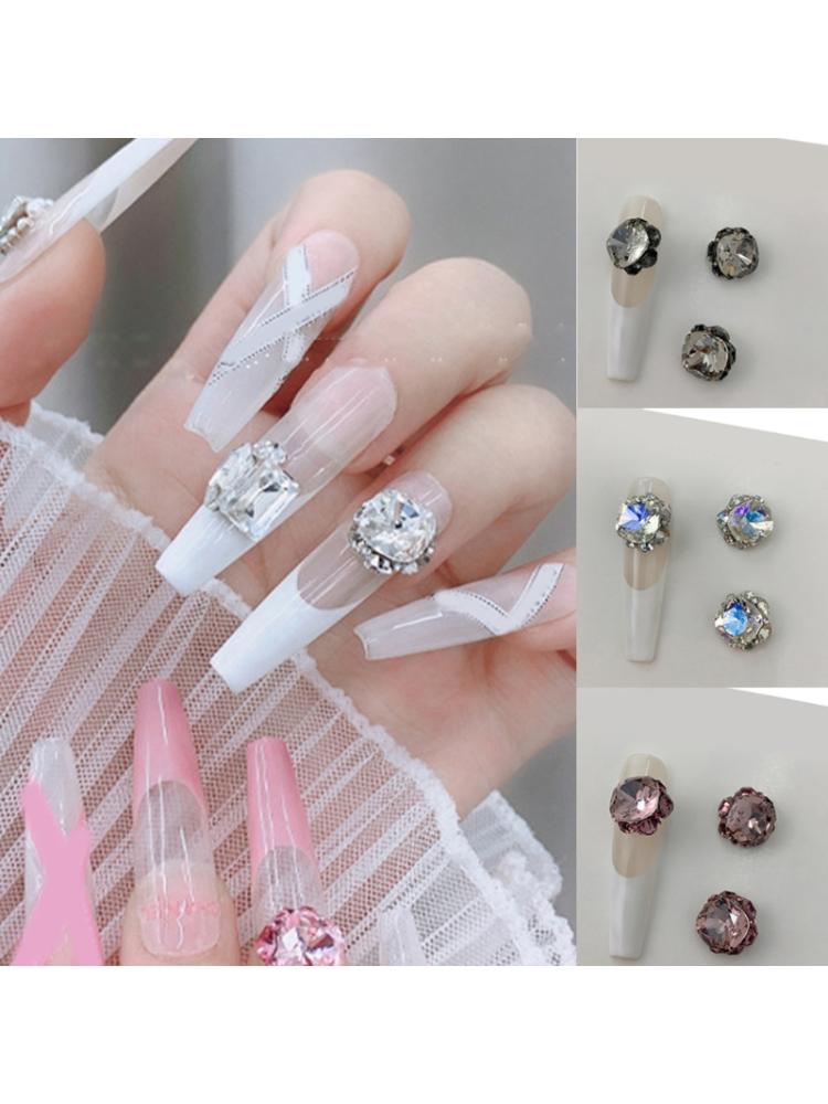 3PCS Pointed Back AB Rhinestones Set DIY Nails Art Decorations for Nails Clothing Shoes Bags Decoration Craft