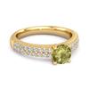 Peridot Double Pavé Band Ring - 925 Sterling Silver Gold Vermeil