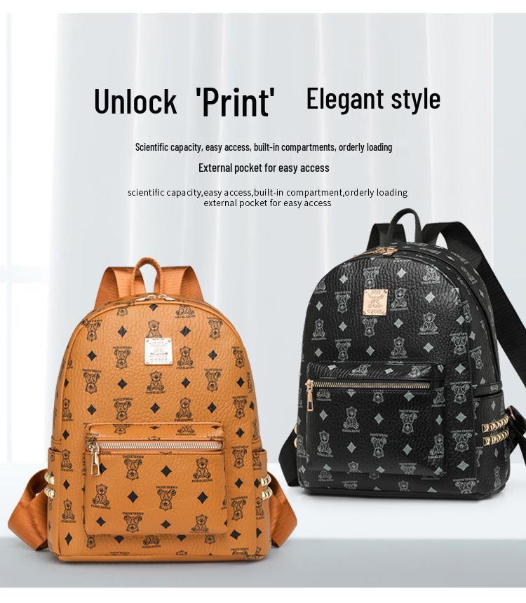 Autumn 2025 Women's Niche Leather Double Shoulder Backpack - High-End, Large Capacity for College Students
