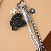 Fashion ins fabric girl love bow woven rope high-end bag hanging pendant wind bag pendant