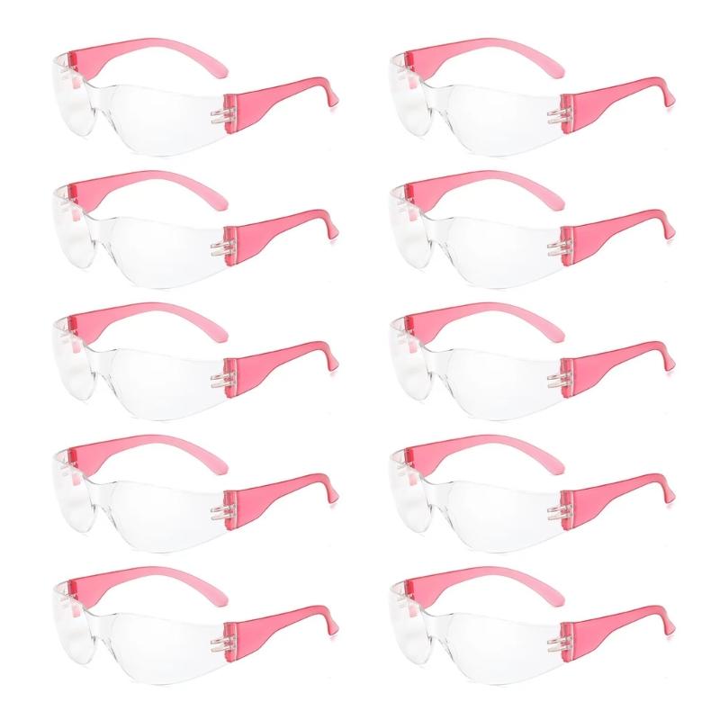 10Pcs Kid Clear Safety Glasses Protective Eyewear Impact Resistant Science Safety Goggles Spectacles Eyewear Enduring