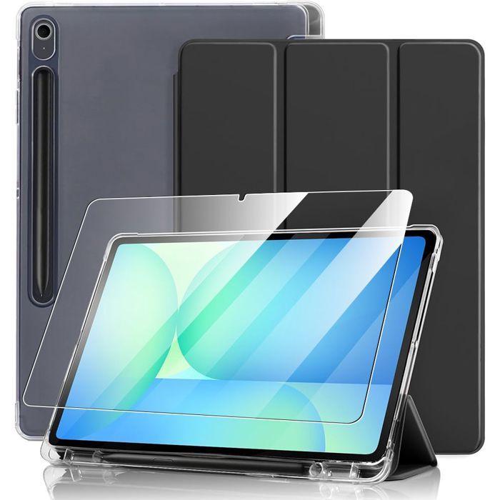 Coque + Verre Trempé - BOOLING - Samsung Galaxy Tab S9 - Protection avec Porte-Stylet - Noir