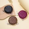 Real Leather Women Coin Purse Diamond Stitching Circle Wallet Mini Organizer Case Small Money Bag Cute Pouch For Keys Earphone