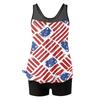 Women’s Sleeveless Tankini Top and Shorts Set Star Print Swimwear Two Piece Swimsuit Athletic Bathing Suit for Summer Beach Pool