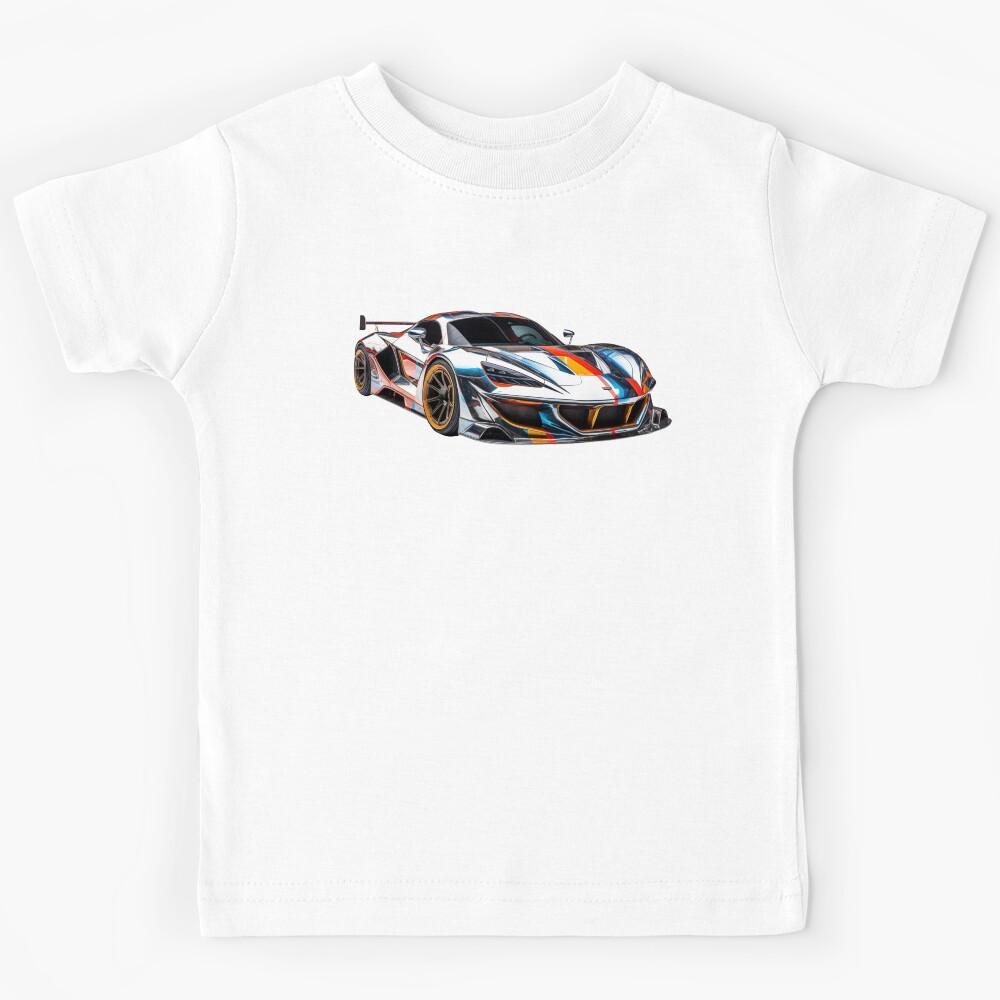 Cool Graphic Art Car, Shiny Racing Car Kids T-Shirt 160